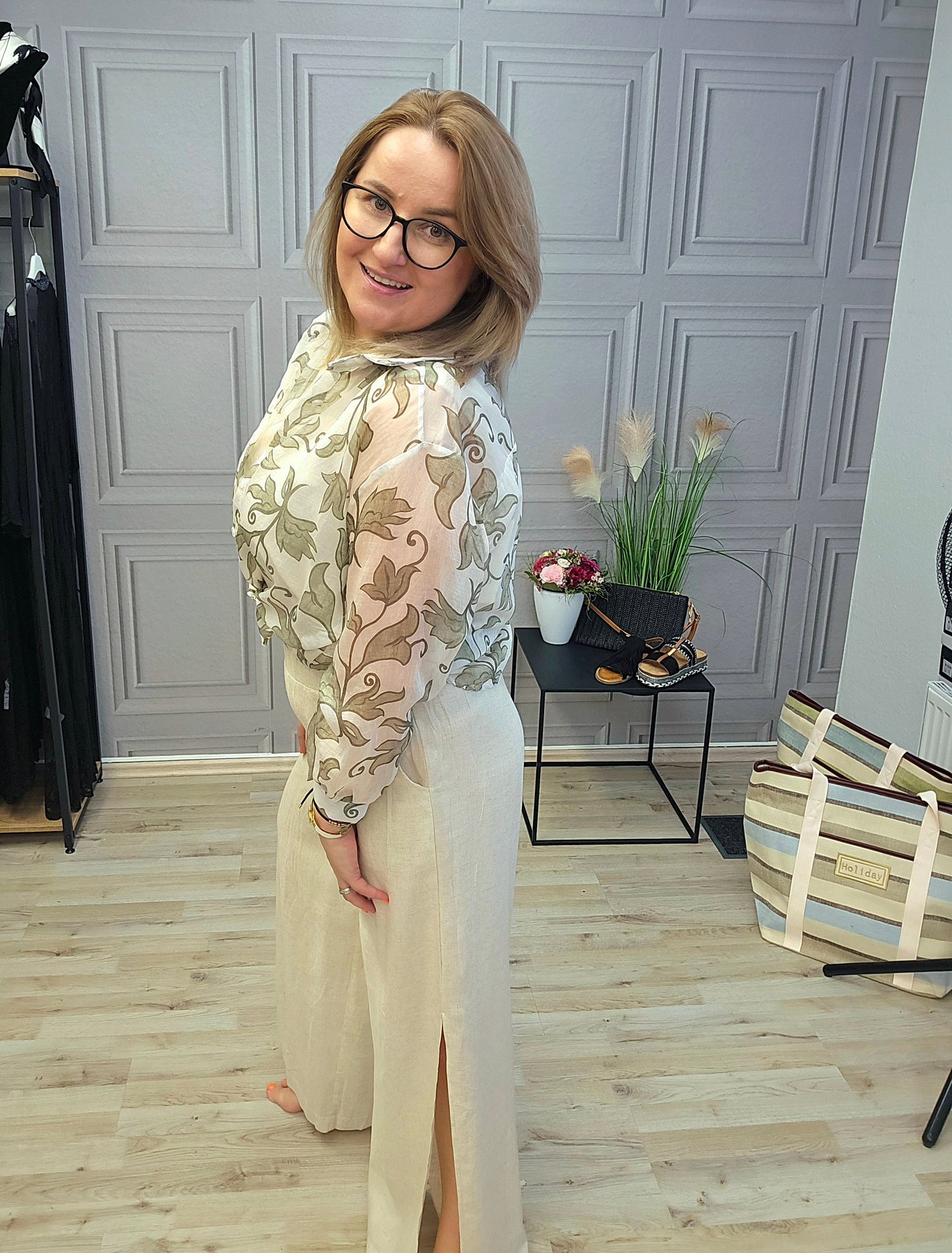 Sommer Hemdbluse UNI Paris Ramoneska