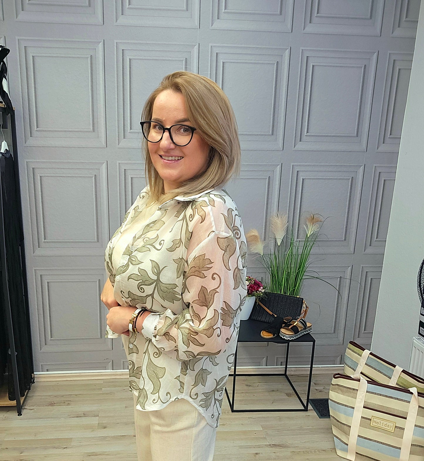 Sommer Hemdbluse UNI Paris Ramoneska