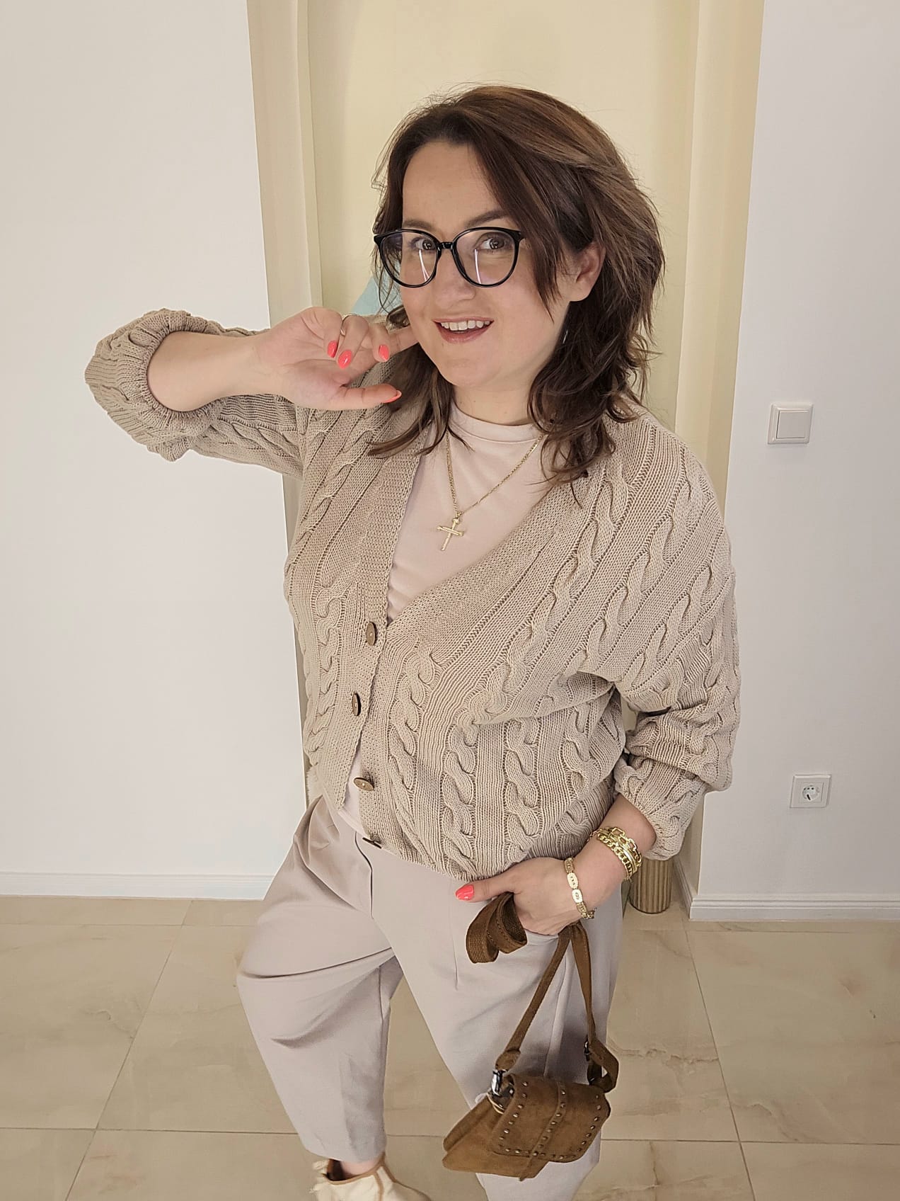 Cardigan Monako beige Pulli Ramoneska