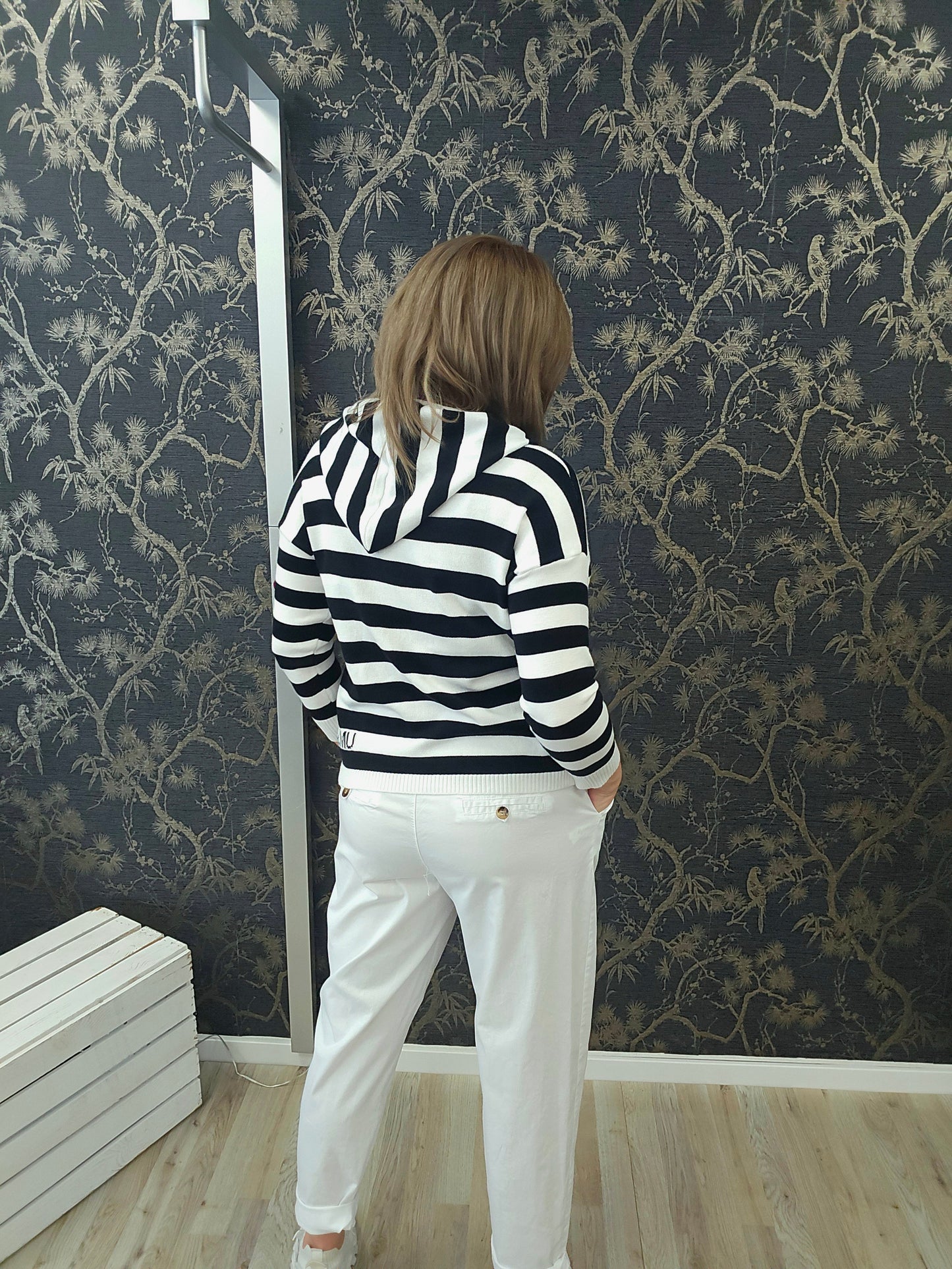 Hose mit Gürtel weiß Jogpants Ramoneska