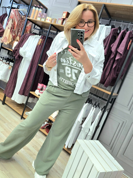 Hose Breite Beine Michell khaki Ramoneska