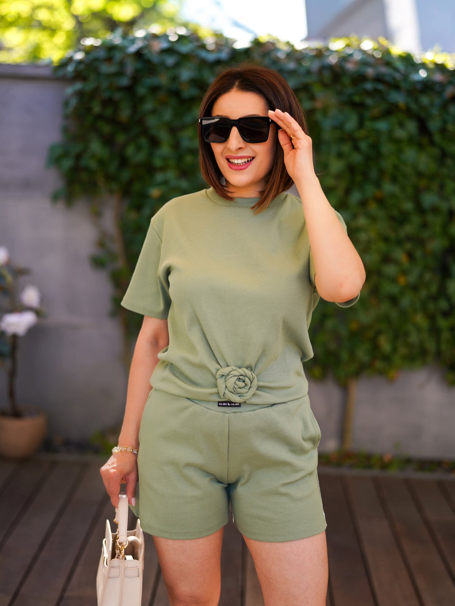 Shorts gerippt la..mu dunkelblau matcha la..mu