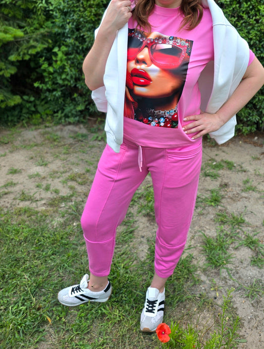 Lady Pink Jogginghose Miss City Ramoneska