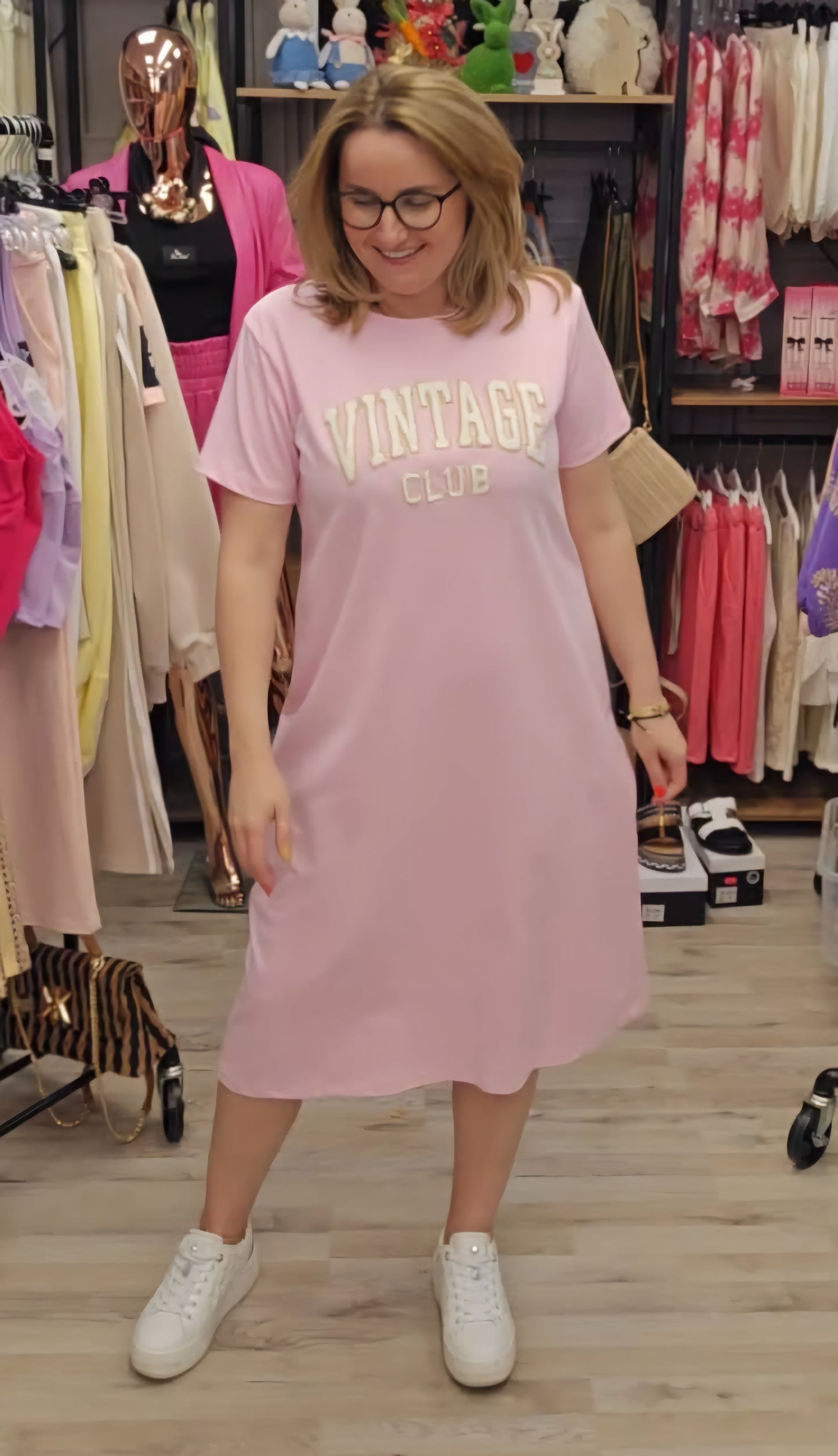 Vintage Club T-Shirt Kleid UNI Ramoneska