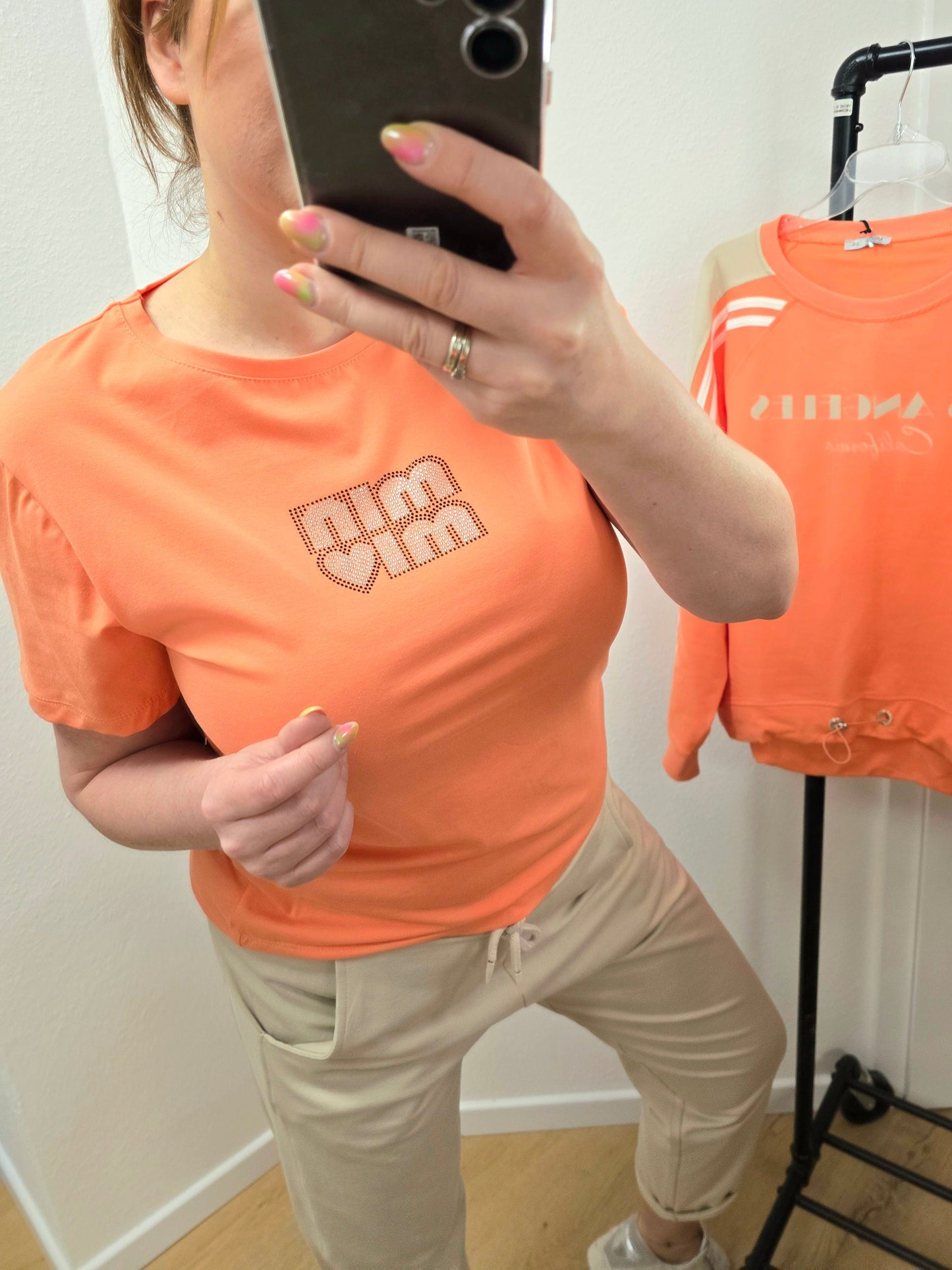 T-Shirt orange Love MIN Ramoneska