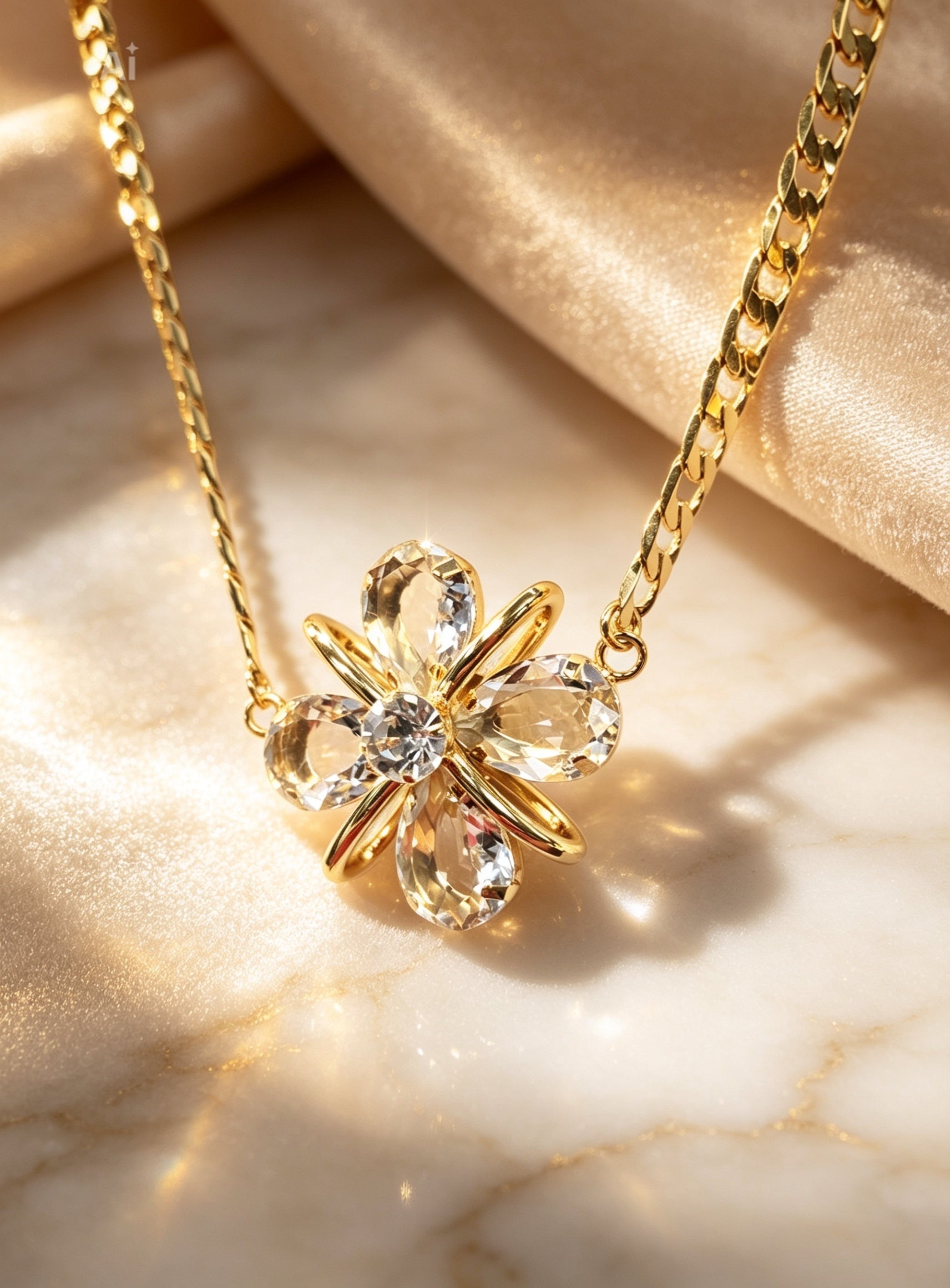 Goldkette Crystal Blume Massimocontti
