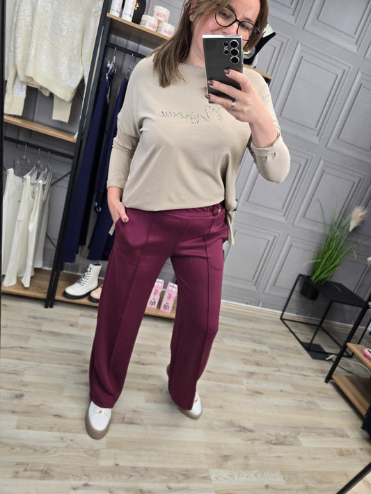 Shirt Bluse Agnes - Minouu Strass UNI beige Minouu